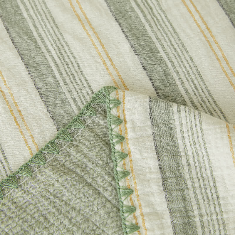Soft Stripe Reversible Cotton Bedspread