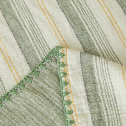 Soft Stripe Reversible Cotton Bedspread