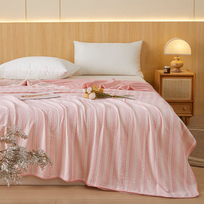 Soft Stripe Reversible Cotton Bedspread