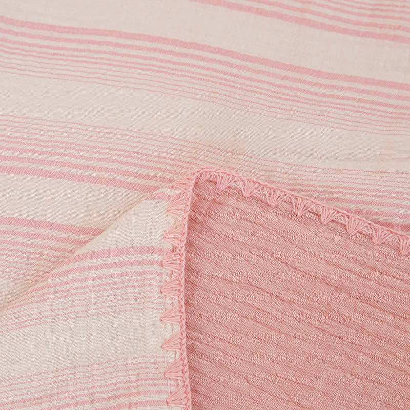 Soft Stripe Reversible Cotton Bedspread