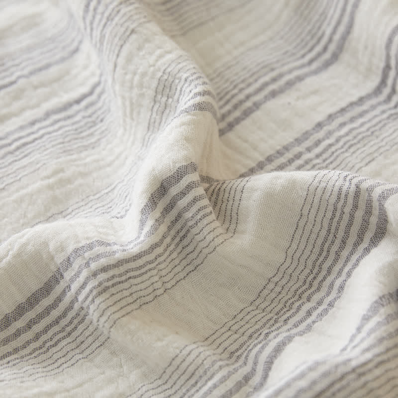 Soft Stripe Reversible Cotton Bedspread