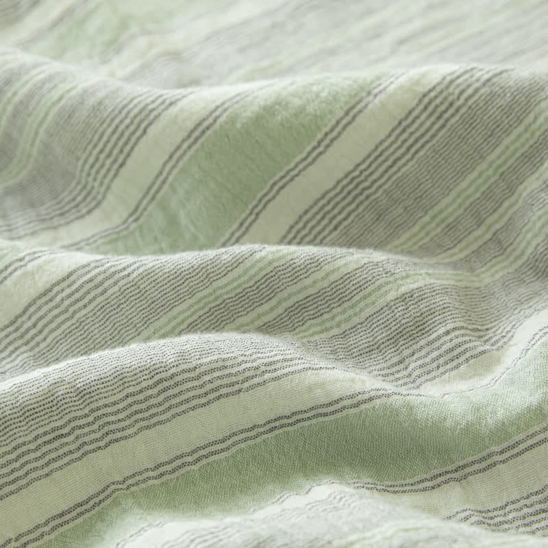 Soft Stripe Reversible Cotton Bedspread
