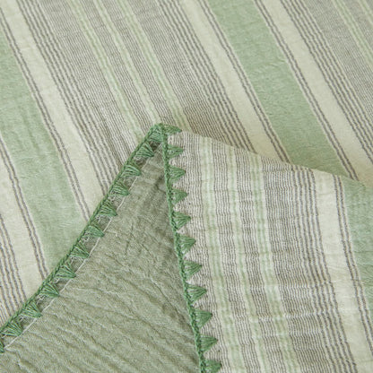 Soft Stripe Reversible Cotton Bedspread