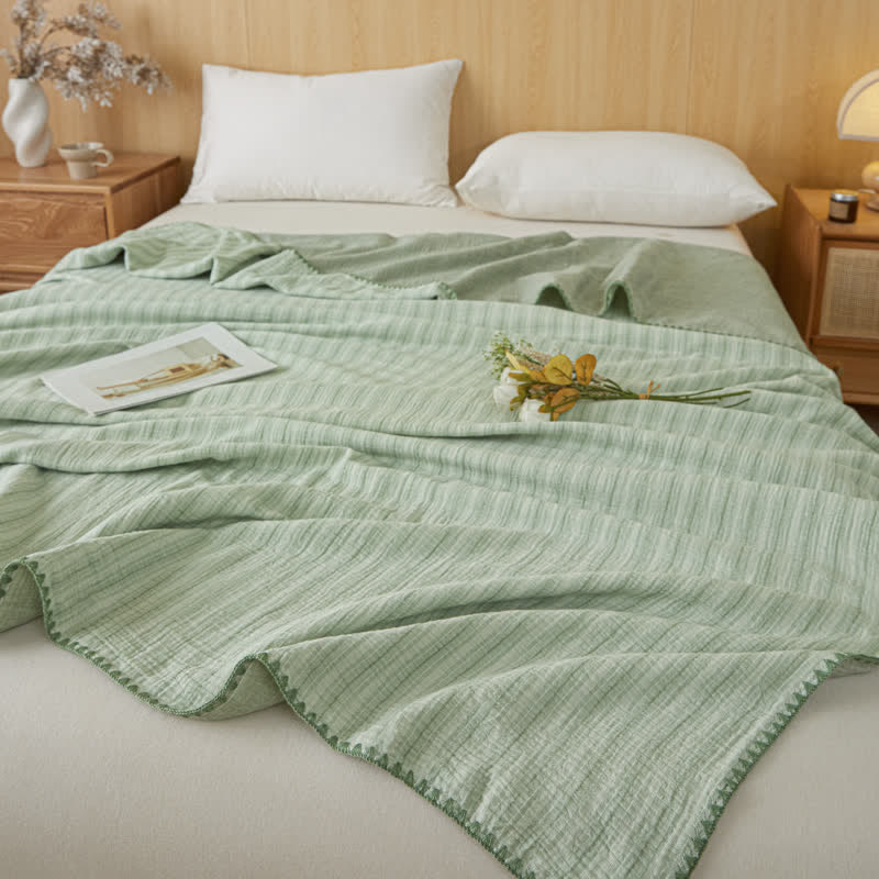 Soft Stripe Reversible Cotton Bedspread