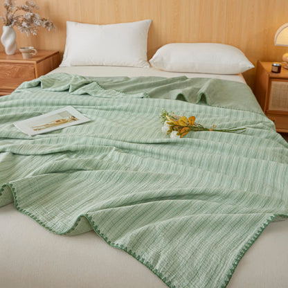 Soft Stripe Reversible Cotton Bedspread