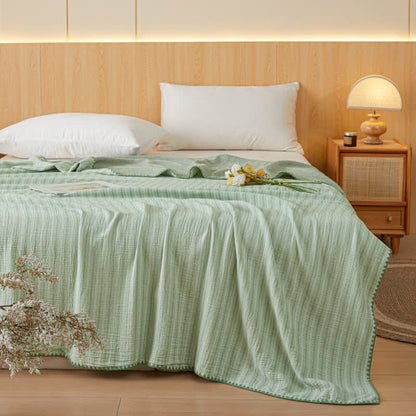 Soft Stripe Reversible Cotton Bedspread