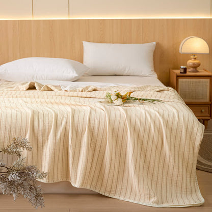 Soft Stripe Reversible Cotton Bedspread