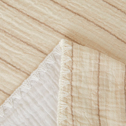 Soft Stripe Reversible Cotton Bedspread