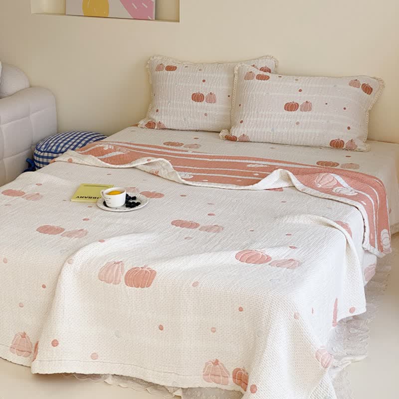 Cream Pumpkin Quilted Lyocell Summer Quilt