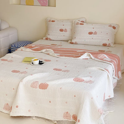 Cream Pumpkin Quilted Lyocell Summer Quilt