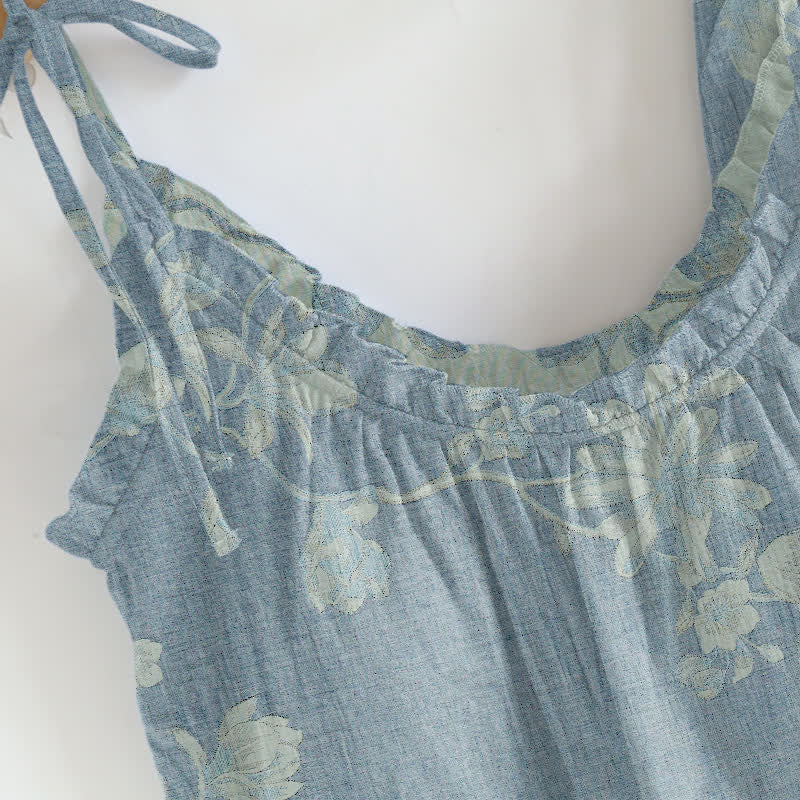 Vintage Floral Cotton Cami Loungewear Set