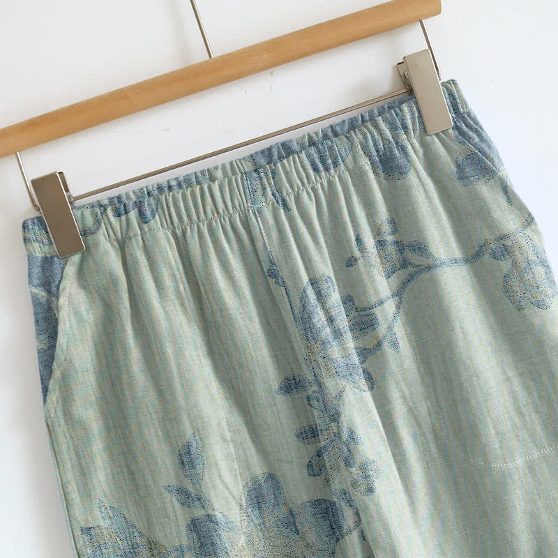 Vintage Floral Cotton Cami Loungewear Set
