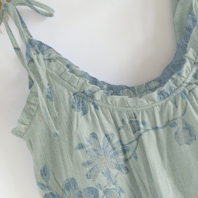 Vintage Floral Cotton Cami Loungewear Set