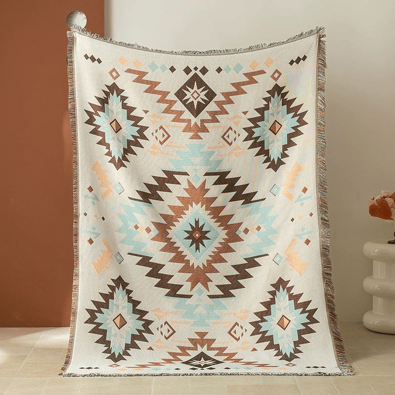 Bohemian Southwest Geometric Tasseled Decorative Throw