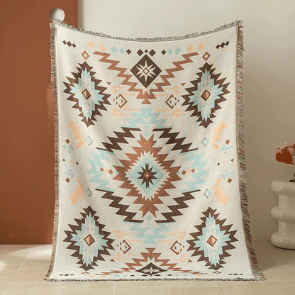 Bohemian Southwest Geometric Tasseled Decorative Throw