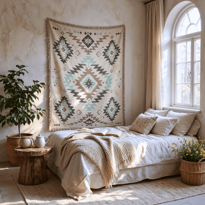 Bohemian Southwest Geometric Tasseled Decorative Throw