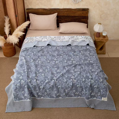 Country Floral Lightweight Cotton Bedspread Quilt