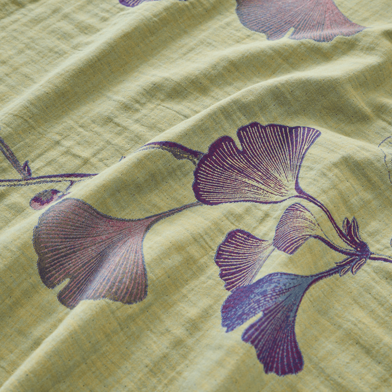 Retro Ginkgo Leaf Cotton Reversible Bedding Set