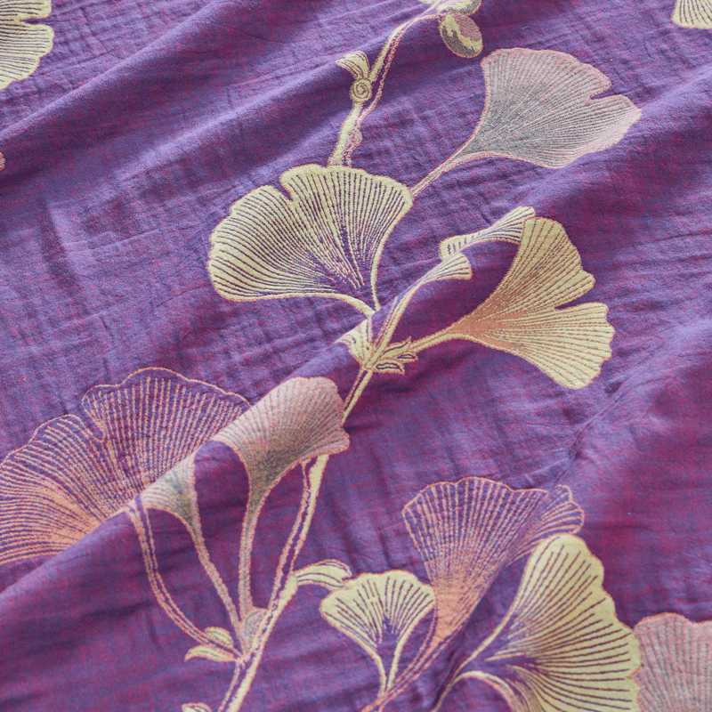 Retro Ginkgo Leaf Cotton Reversible Bedding Set