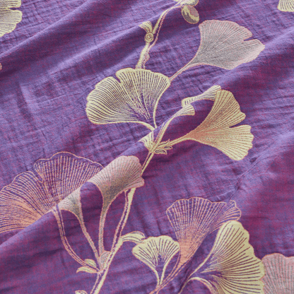 Retro Ginkgo Leaf Cotton Reversible Bedding Set