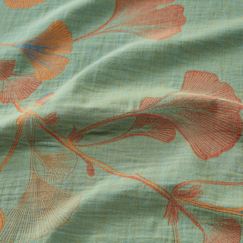 Retro Ginkgo Leaf Cotton Reversible Bedding Set