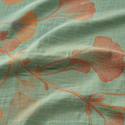 Retro Ginkgo Leaf Cotton Reversible Bedding Set
