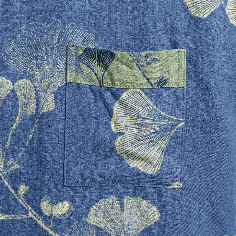 Retro Ginkgo Leaf Cotton Kimono Robe
