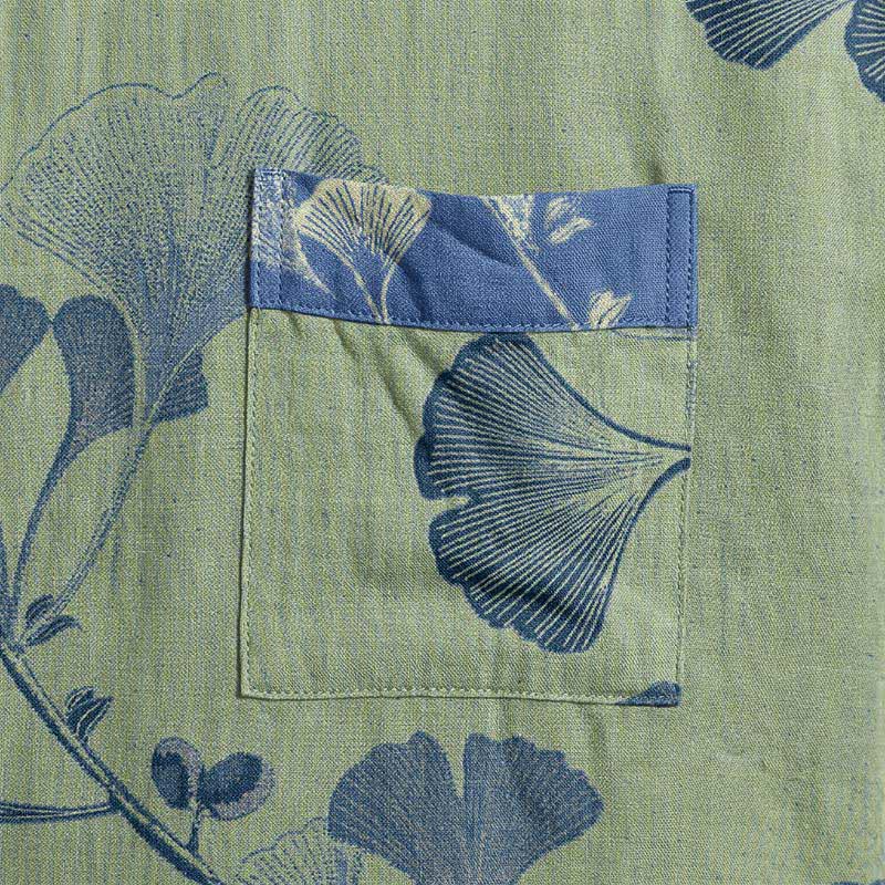 Retro Ginkgo Leaf Cotton Kimono Robe