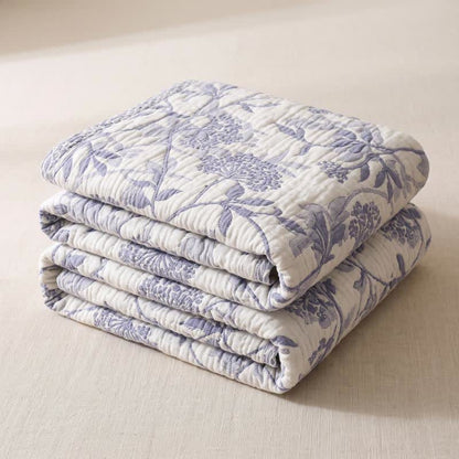 Vintage Cotton Gauze Jacquard Floral Quilt