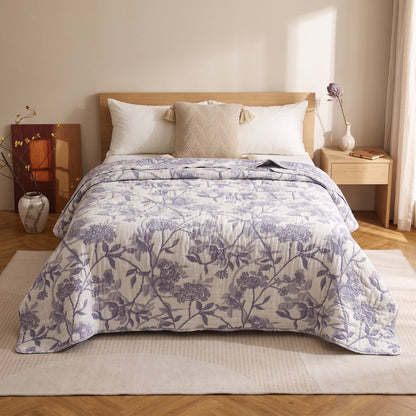 Vintage Cotton Gauze Jacquard Floral Quilt