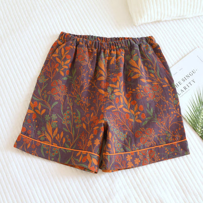 Jacquard Yarn-dyed Cotton Pajamas Short