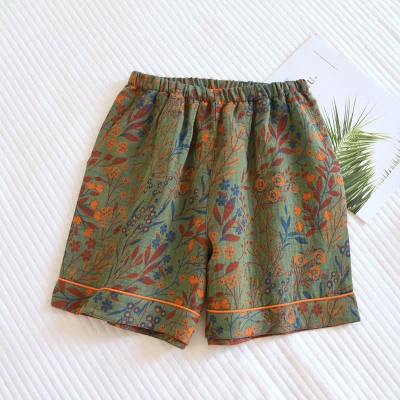 Jacquard Yarn-dyed Cotton Pajamas Short
