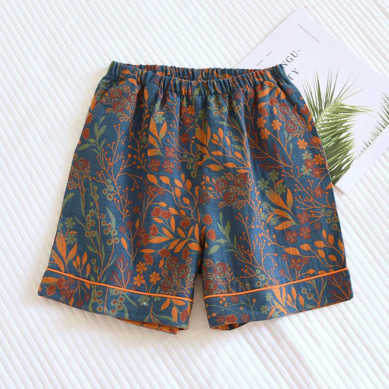 Jacquard Yarn-dyed Cotton Pajamas Short