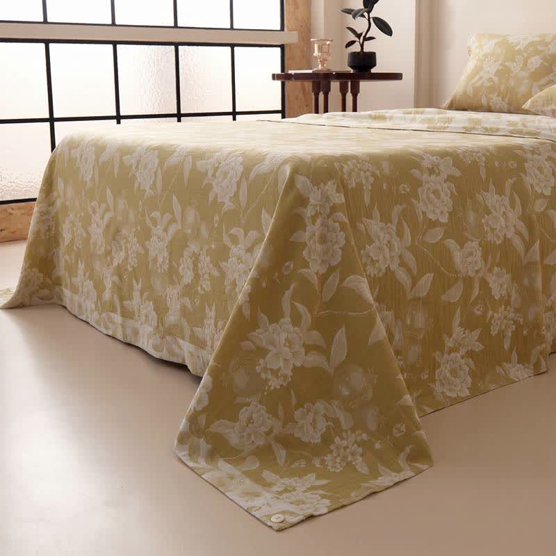 Vinatge Floral Muslin Coverlet Bedspread