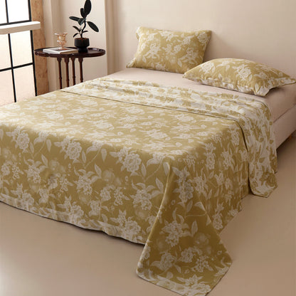Vinatge Floral Muslin Coverlet Bedspread