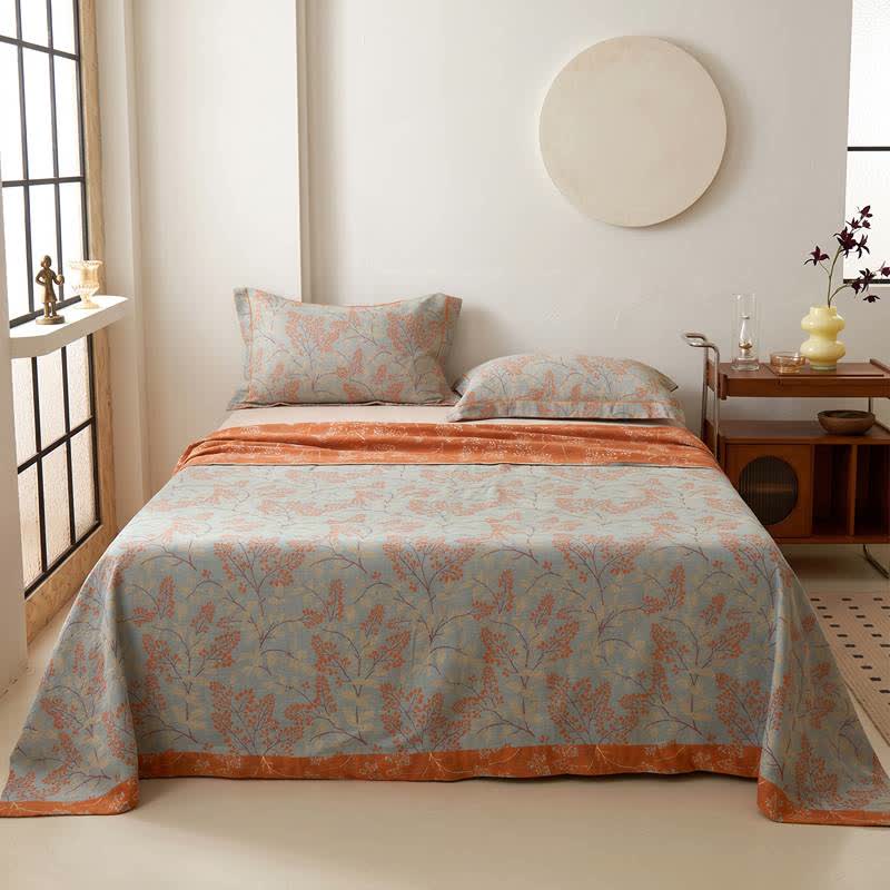 Botanical Branch Muslin Reversible Bedspread