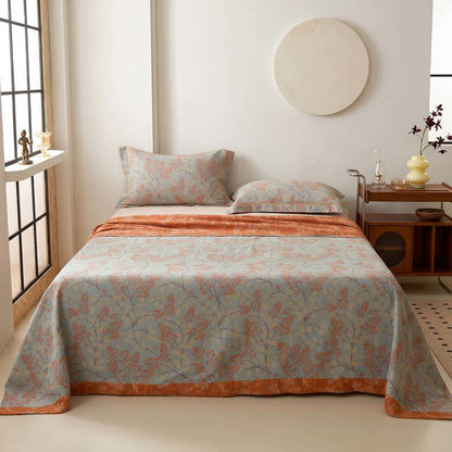Botanical Branch Muslin Reversible Bedspread