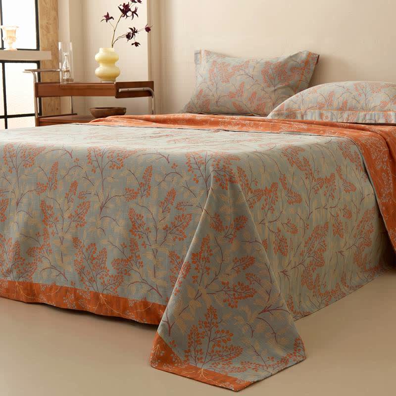 Botanical Branch Muslin Reversible Bedspread
