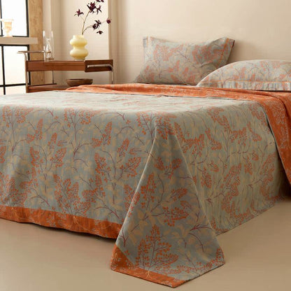Botanical Branch Muslin Reversible Bedspread