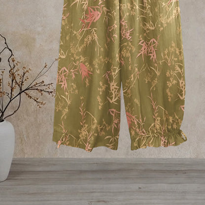 Retro Olive Green Bamboo Lounge Pants Autumn Bamboo Breathable Casual Pants Homewear L Loungewear M newin260810 Nightwear Olive Green Pajama Pajama Pants Pants Rayon Sleep Pants Sleepwear Spring Summer Vintage Viscose women XL