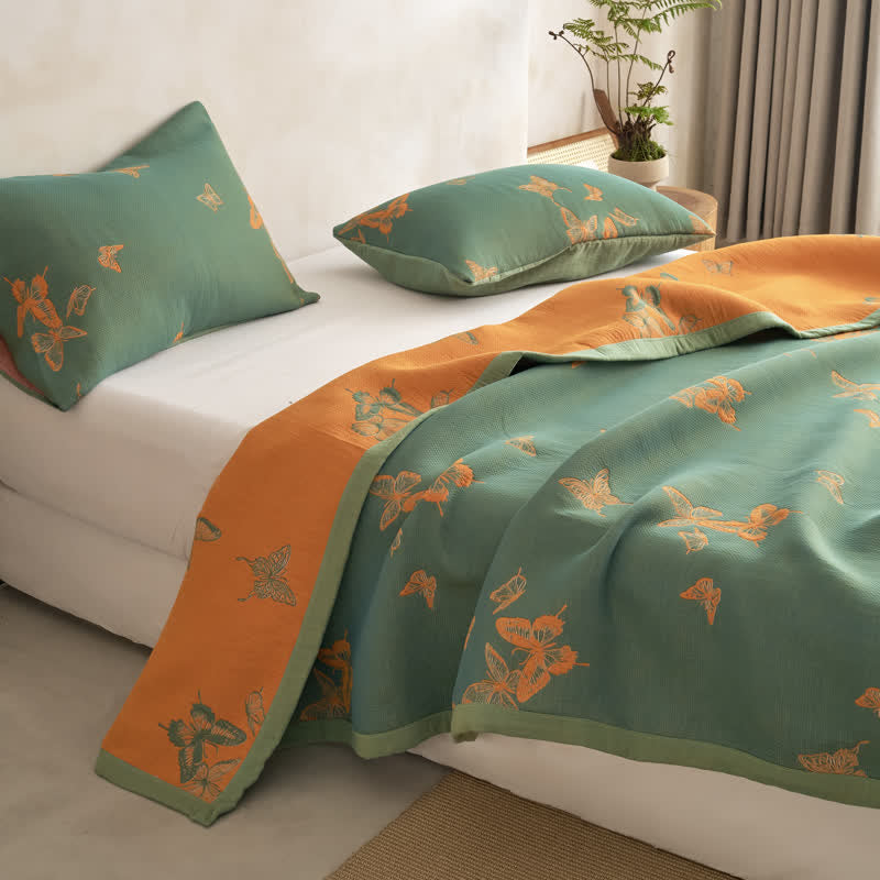 Elegant Butterfly Print Cotton Quilt