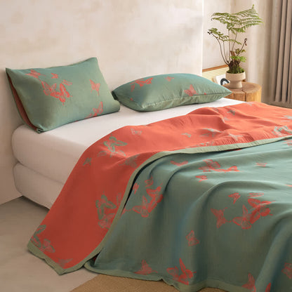 Elegant Butterfly Print Cotton Quilt