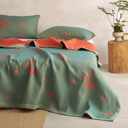 Elegant Butterfly Print Cotton Quilt
