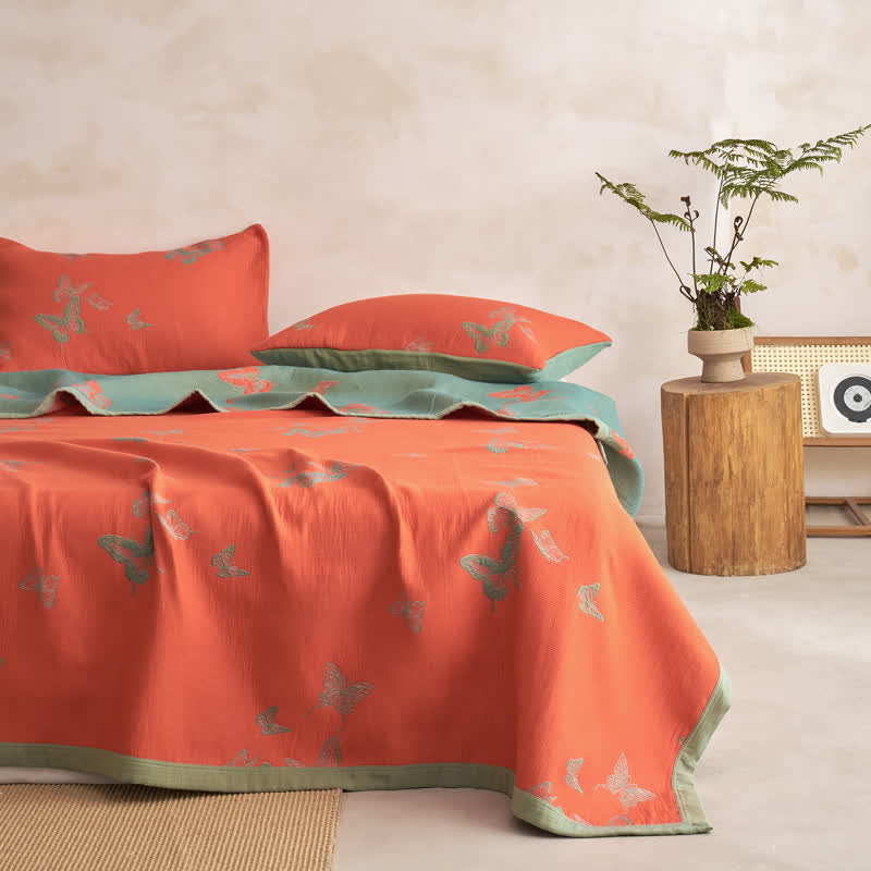 Elegant Butterfly Print Cotton Quilt