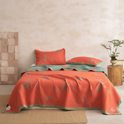 Elegant Butterfly Print Cotton Quilt