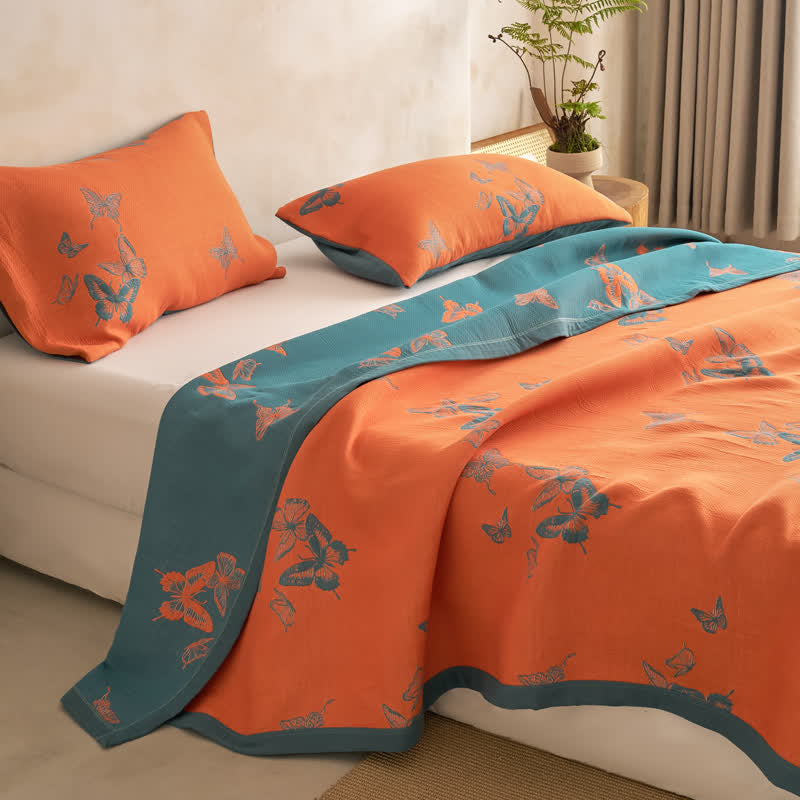 Elegant Butterfly Print Cotton Quilt