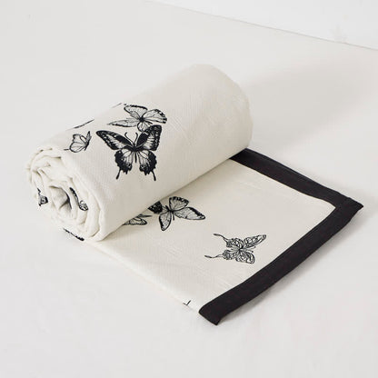 Monochrome Butterfly Cotton Gauze Quilts