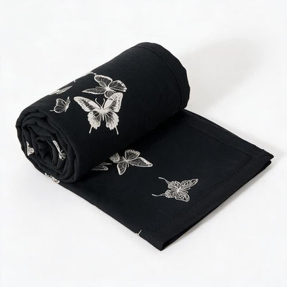 Monochrome Butterfly Cotton Gauze Quilts