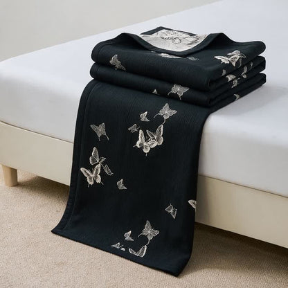 Monochrome Butterfly Cotton Gauze Quilts