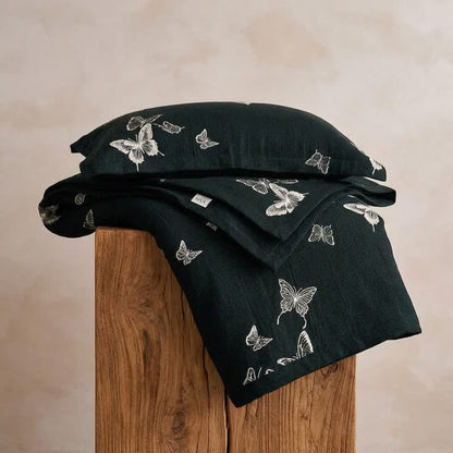 Monochrome Butterfly Cotton Gauze Quilts